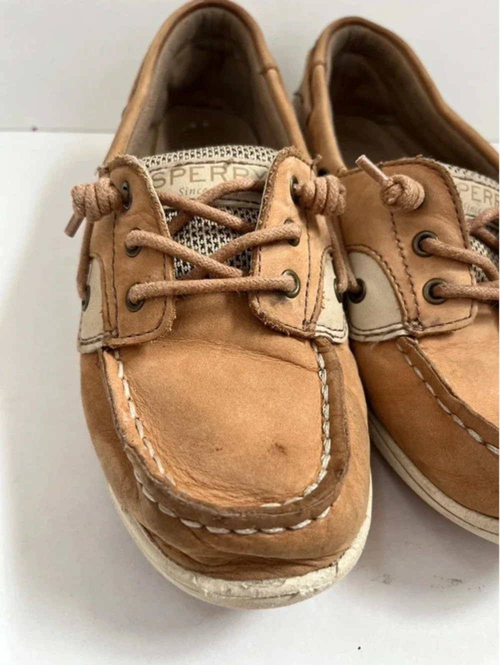 Sperry Top-Sider Shoes Womens Size 4.5M Brown Leather Boat Flats Casual Comfort